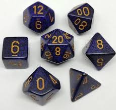 Speckled Golden Cobalt 7 Dice Set - CHX25337